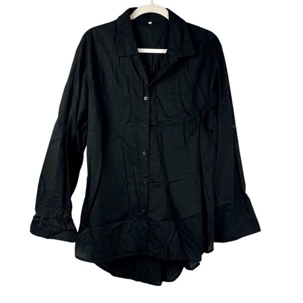 Women’s Black Long Sleeve Button Up Blouse XXL